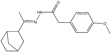 N'-(1-bicyclo[2.2.1]hept-2-ylethylidene)-2-(4-methoxyphenyl)acetohydrazide Struktur