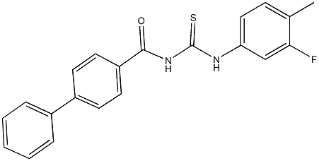 N-([1,1'-biphenyl]-4-ylcarbonyl)-N'-(3-fluoro-4-methylphenyl)thiourea Struktur