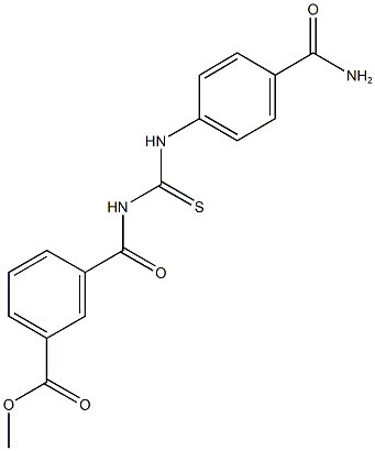 methyl 3-[({[4-(aminocarbonyl)anilino]carbothioyl}amino)carbonyl]benzoate Struktur