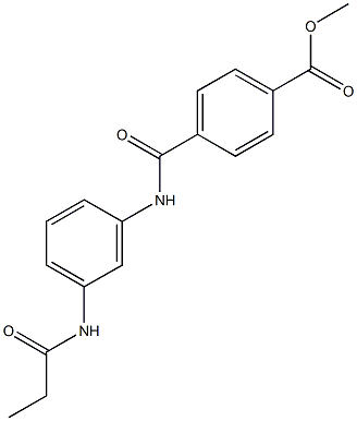 methyl 4-{[3-(propionylamino)anilino]carbonyl}benzoate Struktur