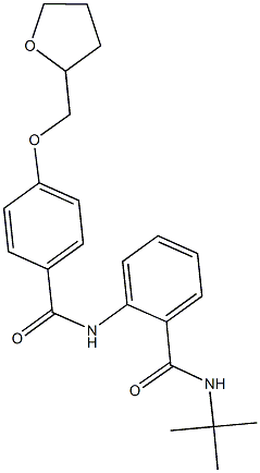 N-(tert-butyl)-2-{[4-(tetrahydro-2-furanylmethoxy)benzoyl]amino}benzamide Struktur