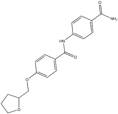 N-[4-(aminocarbonyl)phenyl]-4-(tetrahydro-2-furanylmethoxy)benzamide Struktur