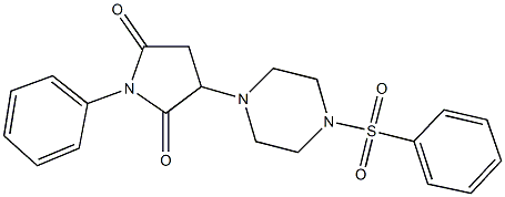 1-phenyl-3-[4-(phenylsulfonyl)-1-piperazinyl]-2,5-pyrrolidinedione Struktur