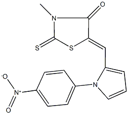 5-[(1-{4-nitrophenyl}-1H-pyrrol-2-yl)methylene]-3-methyl-2-thioxo-1,3-thiazolidin-4-one Struktur