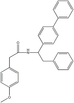 N-(1-[1,1'-biphenyl]-4-yl-2-phenylethyl)-2-(4-methoxyphenyl)acetamide Struktur