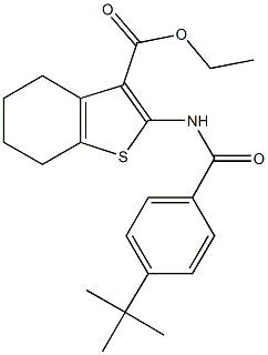 ethyl 2-[(4-tert-butylbenzoyl)amino]-4,5,6,7-tetrahydro-1-benzothiophene-3-carboxylate Struktur