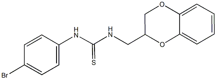 N-(4-bromophenyl)-N'-(2,3-dihydro-1,4-benzodioxin-2-ylmethyl)thiourea Struktur