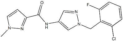 N-[1-(2-chloro-6-fluorobenzyl)-1H-pyrazol-4-yl]-1-methyl-1H-pyrazole-3-carboxamide Struktur