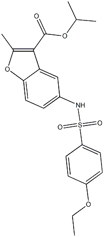 isopropyl 5-{[(4-ethoxyphenyl)sulfonyl]amino}-2-methyl-1-benzofuran-3-carboxylate Struktur