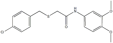 2-[(4-chlorobenzyl)sulfanyl]-N-(3,4-dimethoxyphenyl)acetamide Struktur