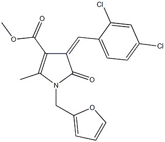 methyl 4-(2,4-dichlorobenzylidene)-1-(2-furylmethyl)-2-methyl-5-oxo-4,5-dihydro-1H-pyrrole-3-carboxylate Struktur