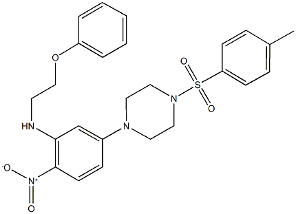 1-{4-nitro-3-[(2-phenoxyethyl)amino]phenyl}-4-[(4-methylphenyl)sulfonyl]piperazine Struktur