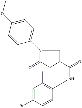 N-(4-bromo-2-methylphenyl)-1-(4-methoxyphenyl)-5-oxo-3-pyrrolidinecarboxamide Struktur