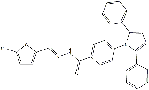 N'-[(5-chlorothien-2-yl)methylene]-4-(2,5-diphenyl-1H-pyrrol-1-yl)benzohydrazide Struktur