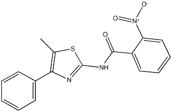 2-nitro-N-(5-methyl-4-phenyl-1,3-thiazol-2-yl)benzamide Struktur