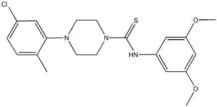 4-(5-chloro-2-methylphenyl)-N-(3,5-dimethoxyphenyl)-1-piperazinecarbothioamide Struktur