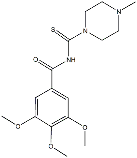 3,4,5-trimethoxy-N-[(4-methyl-1-piperazinyl)carbothioyl]benzamide Struktur