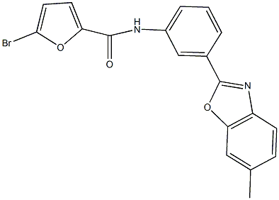 5-bromo-N-[3-(6-methyl-1,3-benzoxazol-2-yl)phenyl]-2-furamide Struktur