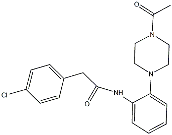 N-[2-(4-acetyl-1-piperazinyl)phenyl]-2-(4-chlorophenyl)acetamide Struktur