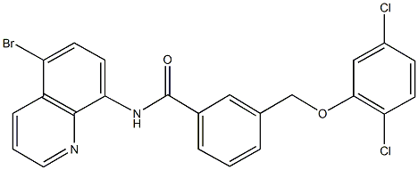 N-(5-bromo-8-quinolinyl)-3-[(2,5-dichlorophenoxy)methyl]benzamide Struktur