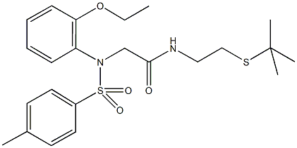 N-[2-(tert-butylsulfanyl)ethyl]-2-{2-ethoxy[(4-methylphenyl)sulfonyl]anilino}acetamide Struktur