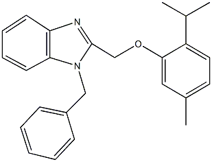 1-benzyl-2-[(2-isopropyl-5-methylphenoxy)methyl]-1H-benzimidazole Struktur