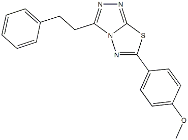 methyl 4-[3-(2-phenylethyl)[1,2,4]triazolo[3,4-b][1,3,4]thiadiazol-6-yl]phenyl ether Struktur