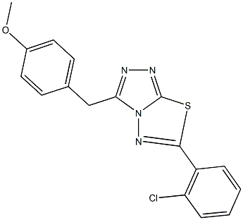 4-{[6-(2-chlorophenyl)[1,2,4]triazolo[3,4-b][1,3,4]thiadiazol-3-yl]methyl}phenyl methyl ether Struktur