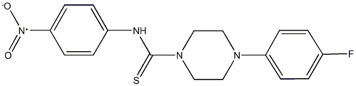 4-(4-fluorophenyl)-N-{4-nitrophenyl}-1-piperazinecarbothioamide Struktur