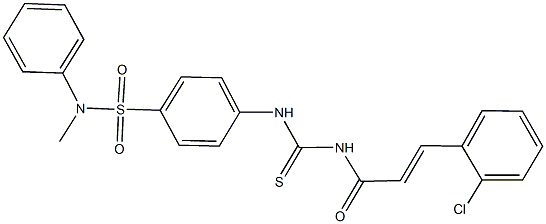 4-[({[3-(2-chlorophenyl)acryloyl]amino}carbothioyl)amino]-N-methyl-N-phenylbenzenesulfonamide Struktur