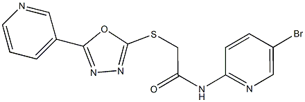 N-(5-bromo-2-pyridinyl)-2-{[5-(3-pyridinyl)-1,3,4-oxadiazol-2-yl]sulfanyl}acetamide Struktur