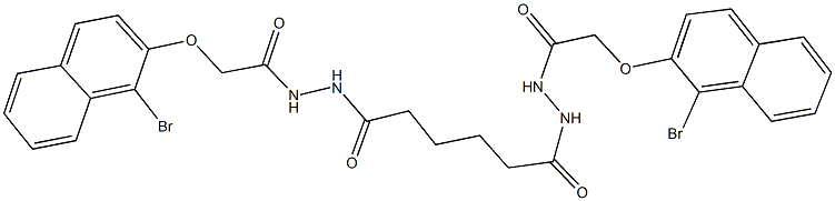 2-[(1-bromo-2-naphthyl)oxy]-N'-[6-(2-{[(1-bromo-2-naphthyl)oxy]acetyl}hydrazino)-6-oxohexanoyl]acetohydrazide Struktur