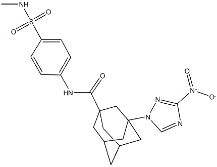 3-{3-nitro-1H-1,2,4-triazol-1-yl}-N-{4-[(methylamino)sulfonyl]phenyl}-1-adamantanecarboxamide Struktur