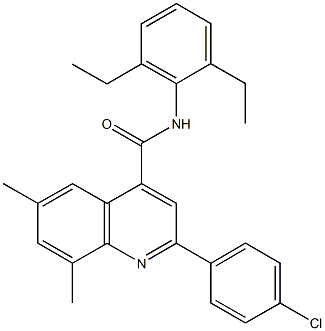 2-(4-chlorophenyl)-N-(2,6-diethylphenyl)-6,8-dimethyl-4-quinolinecarboxamide Struktur