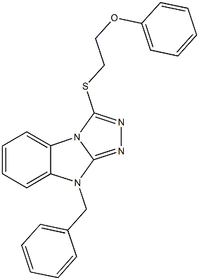 2-[(9-benzyl-9H-[1,2,4]triazolo[4,3-a]benzimidazol-3-yl)sulfanyl]ethyl phenyl ether Struktur