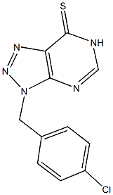 3-(4-chlorobenzyl)-3,6-dihydro-7H-[1,2,3]triazolo[4,5-d]pyrimidine-7-thione Struktur