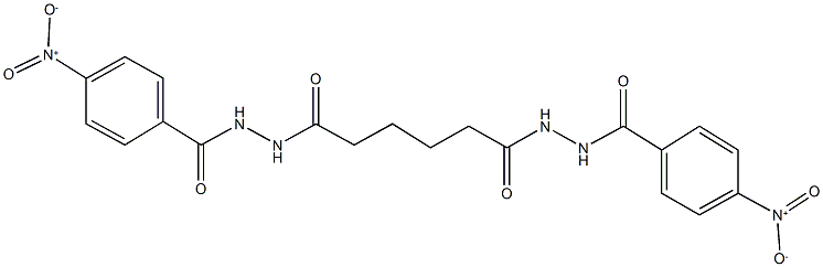 4-nitro-N'-[6-(2-{4-nitrobenzoyl}hydrazino)-6-oxohexanoyl]benzohydrazide Struktur