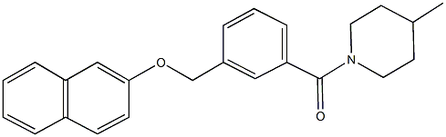 4-methyl-1-{3-[(2-naphthyloxy)methyl]benzoyl}piperidine Struktur