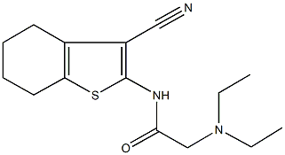 N-(3-cyano-4,5,6,7-tetrahydro-1-benzothien-2-yl)-2-(diethylamino)acetamide Struktur