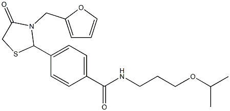 4-[3-(2-furylmethyl)-4-oxo-1,3-thiazolidin-2-yl]-N-(3-isopropoxypropyl)benzamide Struktur