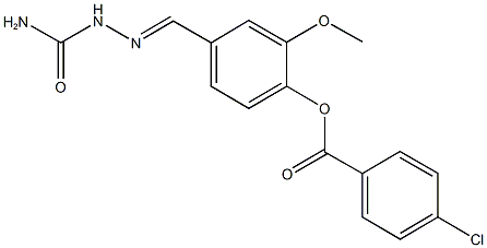 4-[2-(aminocarbonyl)carbohydrazonoyl]-2-methoxyphenyl 4-chlorobenzoate Struktur