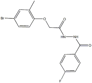 2-(4-bromo-2-methylphenoxy)-N'-(4-fluorobenzoyl)acetohydrazide Struktur