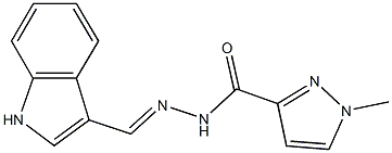 N'-(1H-indol-3-ylmethylene)-1-methyl-1H-pyrazole-3-carbohydrazide Struktur