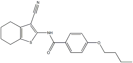 4-butoxy-N-(3-cyano-4,5,6,7-tetrahydro-1-benzothien-2-yl)benzamide Struktur