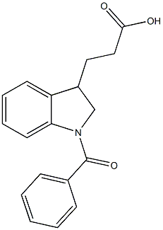 3-(1-benzoyl-2,3-dihydro-1H-indol-3-yl)propanoic acid Struktur