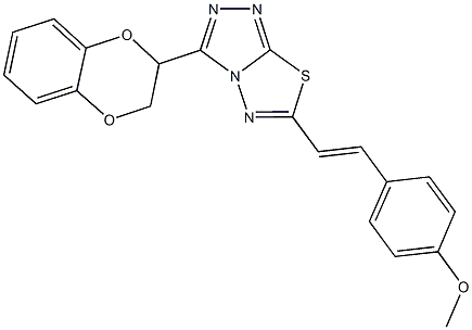 4-{2-[3-(2,3-dihydro-1,4-benzodioxin-2-yl)[1,2,4]triazolo[3,4-b][1,3,4]thiadiazol-6-yl]vinyl}phenyl methyl ether Struktur