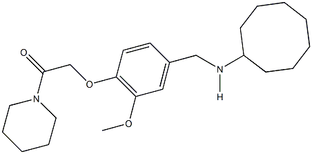 N-cyclooctyl-N-{3-methoxy-4-[2-oxo-2-(1-piperidinyl)ethoxy]benzyl}amine Struktur