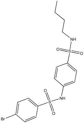 4-bromo-N-{4-[(butylamino)sulfonyl]phenyl}benzenesulfonamide Struktur