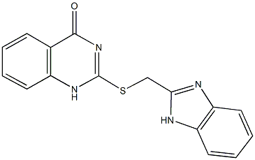 2-[(1H-benzimidazol-2-ylmethyl)sulfanyl]-4(1H)-quinazolinone Struktur