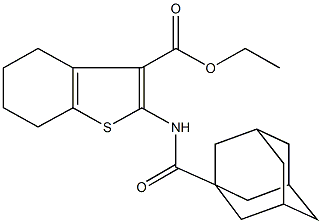 ethyl 2-[(1-adamantylcarbonyl)amino]-4,5,6,7-tetrahydro-1-benzothiophene-3-carboxylate Struktur